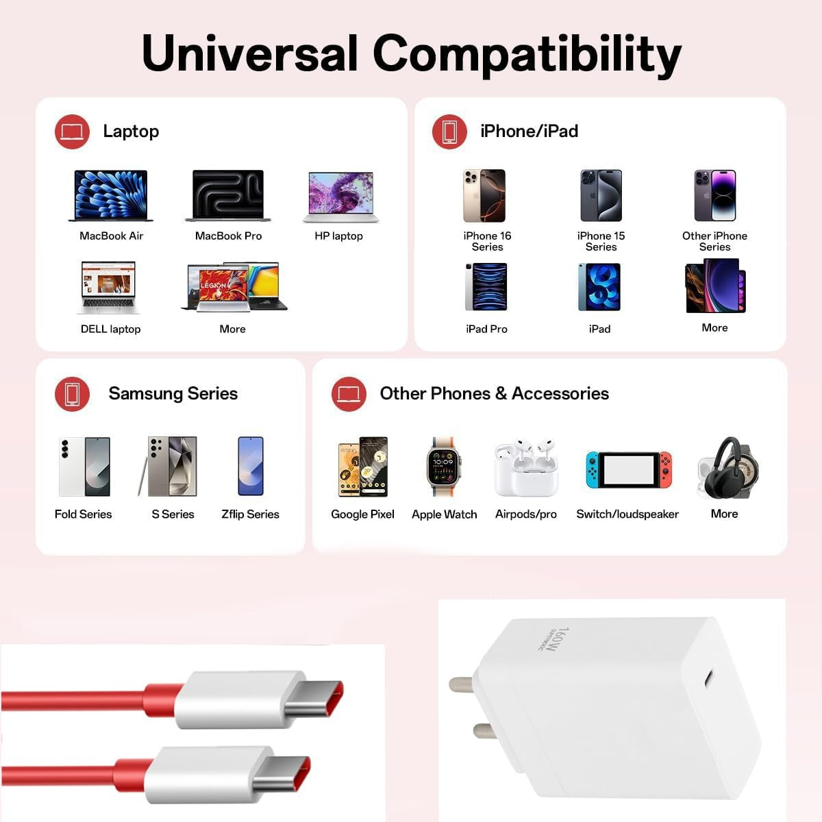 160W SuperVOOC Charger Set with Cable β Ultra Fast Charging for OnePlus 12R, 12, 11, 10 Series & Nord CE3/CE2 Lite 5G β White