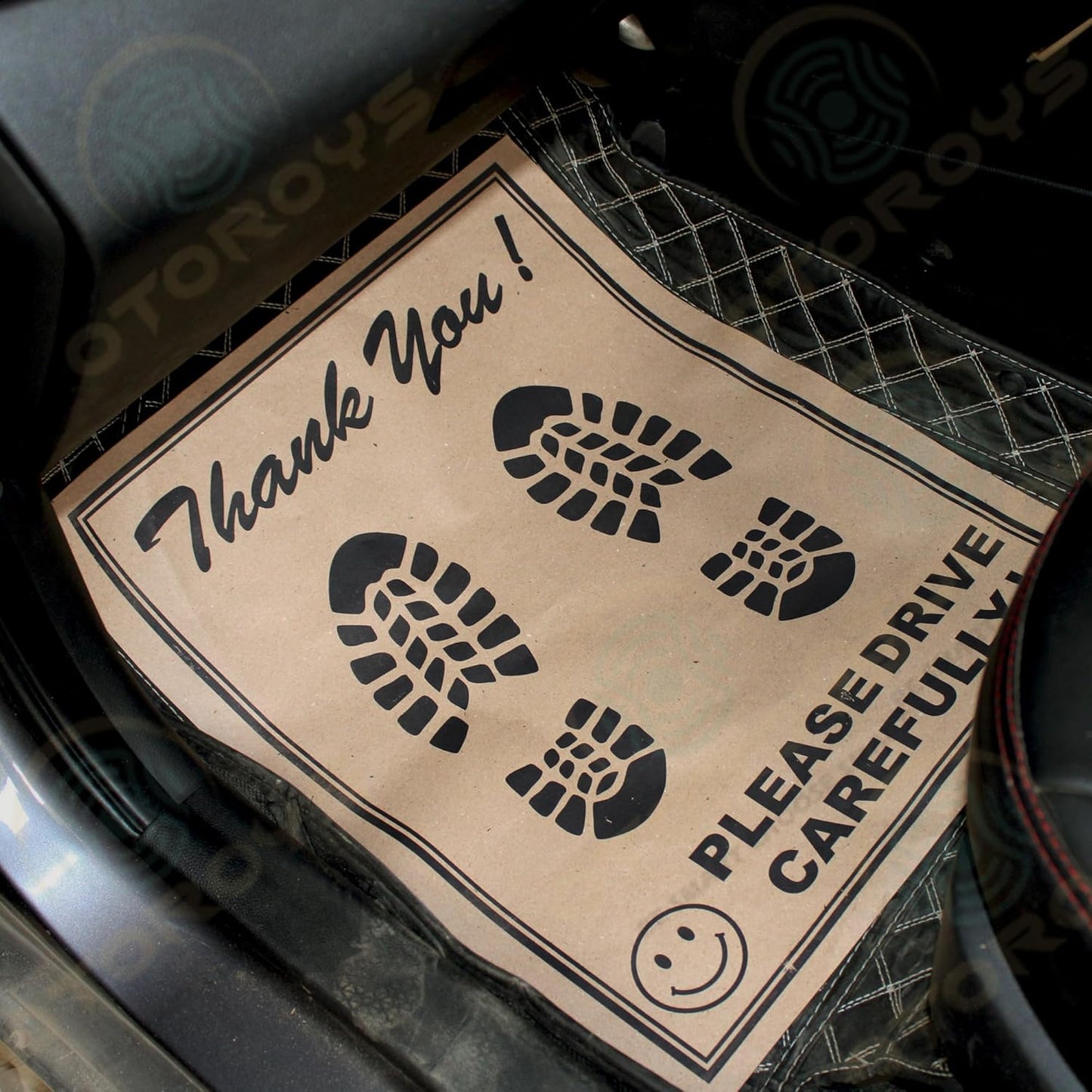 OTO2EYE Car Disposable Paper Foot Mats β Universal Size, Brown (Pack of 100) - Flymaster Shop
