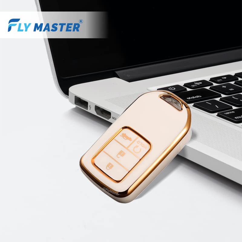 TPU Key Cover for Honda Accord, Civic, WR-V, BR-V, CR-V, City, Jazz 3rd Gen β Premium Remote Key Protection (White) - Flymaster Shop