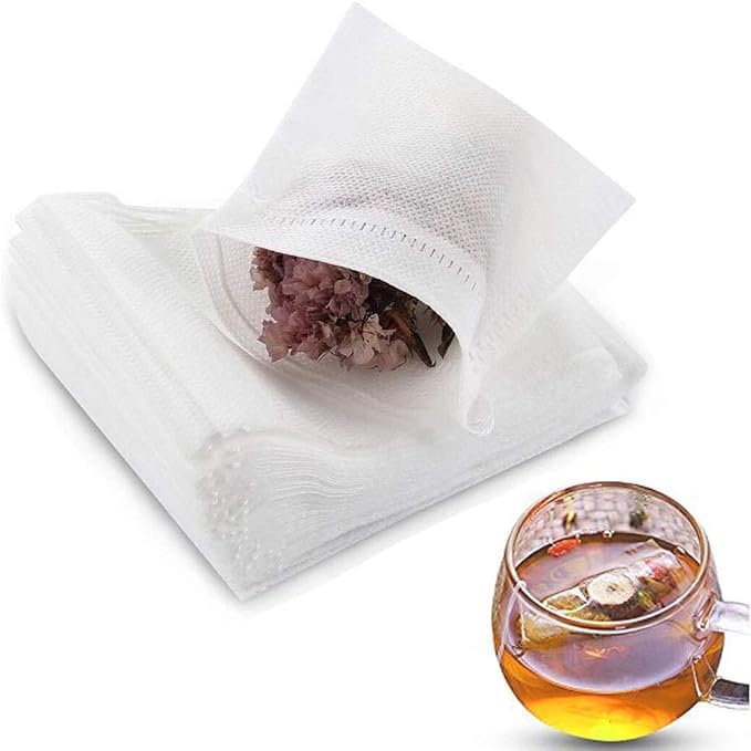100pcs Transparent White Disposable Tea Filter Bags – Empty Tea Bags for Loose Leaf Tea, Herbal Tea, Coffee, and More (5x7cm) - Flymaster Shop