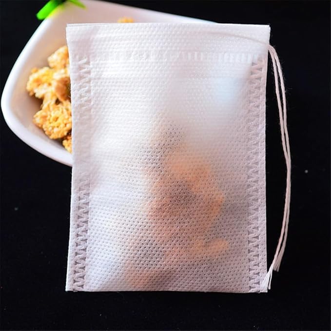 100pcs Transparent White Disposable Tea Filter Bags – Empty Tea Bags for Loose Leaf Tea, Herbal Tea, Coffee, and More (5x7cm) - Flymaster Shop