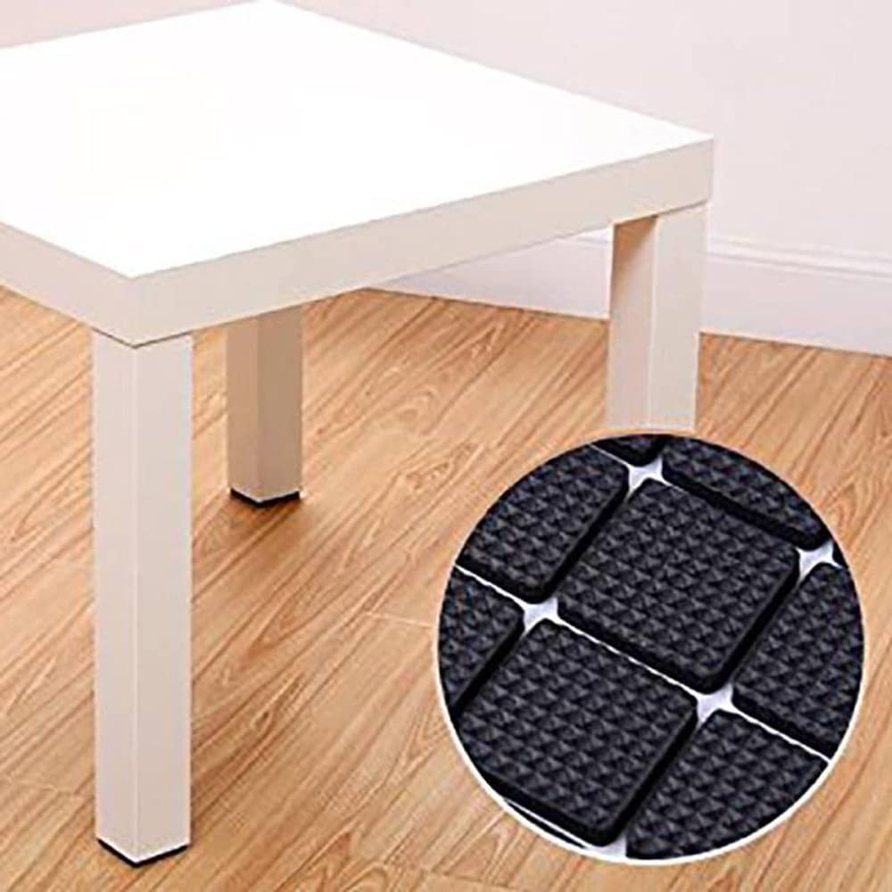 18Pc Self Adhesive Black Square Soft EVA Like Rubber Furniture Protection Non Slip Anti Skid Scratch Proof Buffer Bumper Floor Noise Insulation Bush Leg Pads Guards - Flymaster Shop