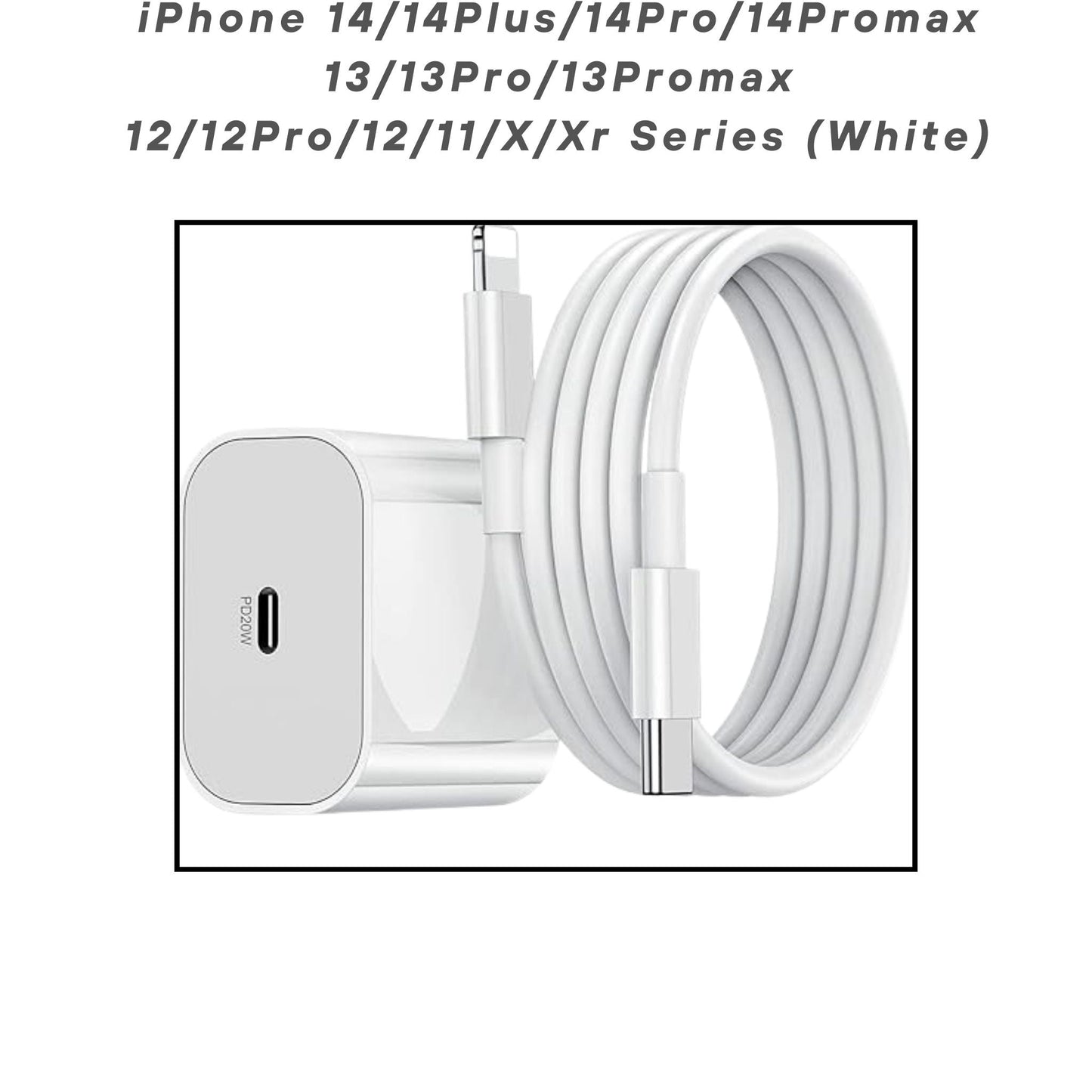 20W MFi-Certified Fast Charger & Cable for iPhone 14/13/12/11/X/XR Series – White - Flymaster Shop