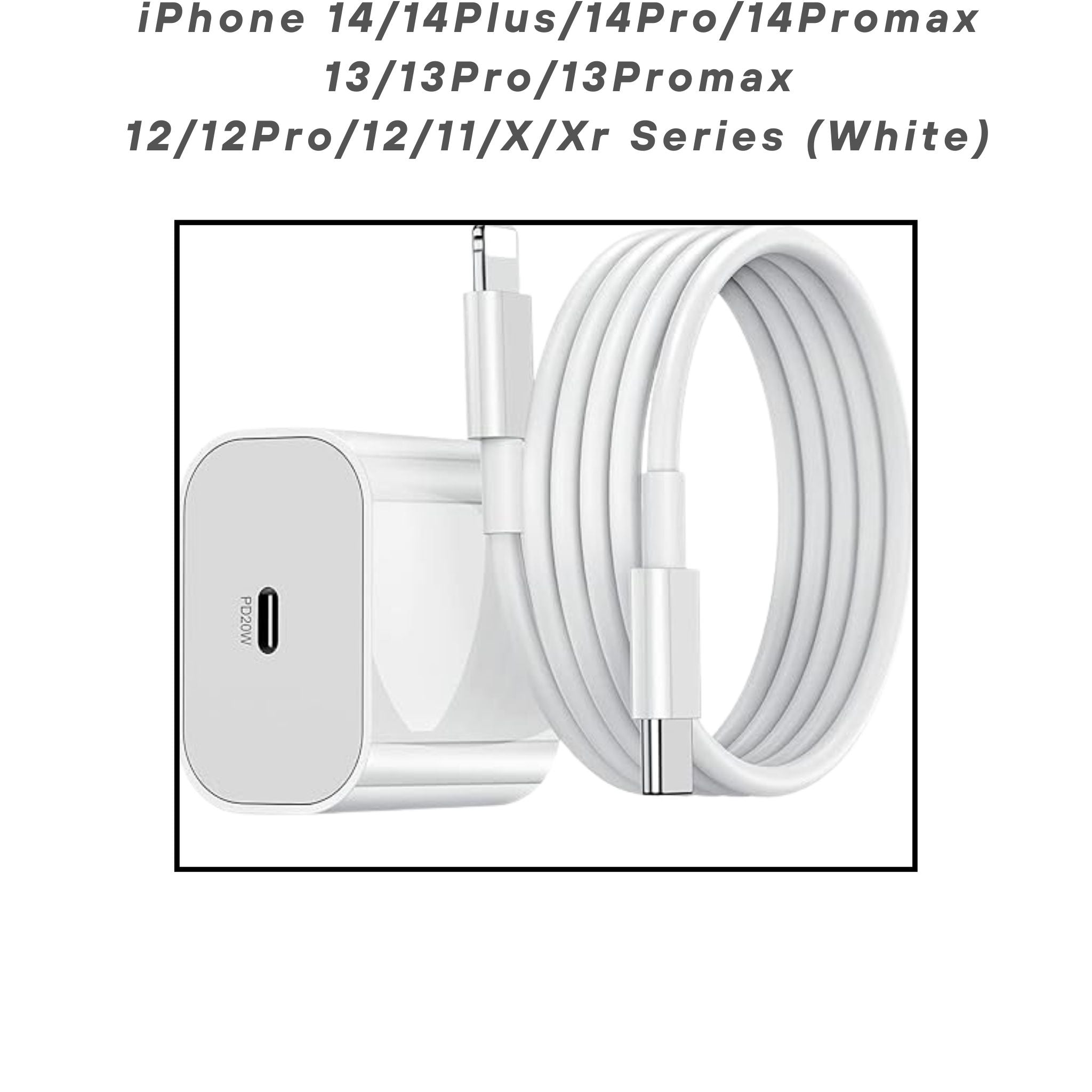 20W MFi-Certified Fast Charger & Cable for iPhone 14/13/12/11/X/XR Series – White - Flymaster Shop