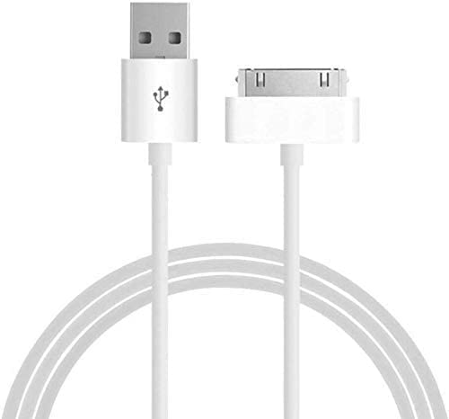 30 Pin USB Data Cable Charger – Compatible with iPhone 4/4S, iPad 2, iPod, iPhone 3G/3Gs (White) - Flymaster Shop