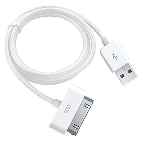30 Pin USB Data Cable Charger – Compatible with iPhone 4/4S, iPad 2, iPod, iPhone 3G/3Gs (White) - Flymaster Shop