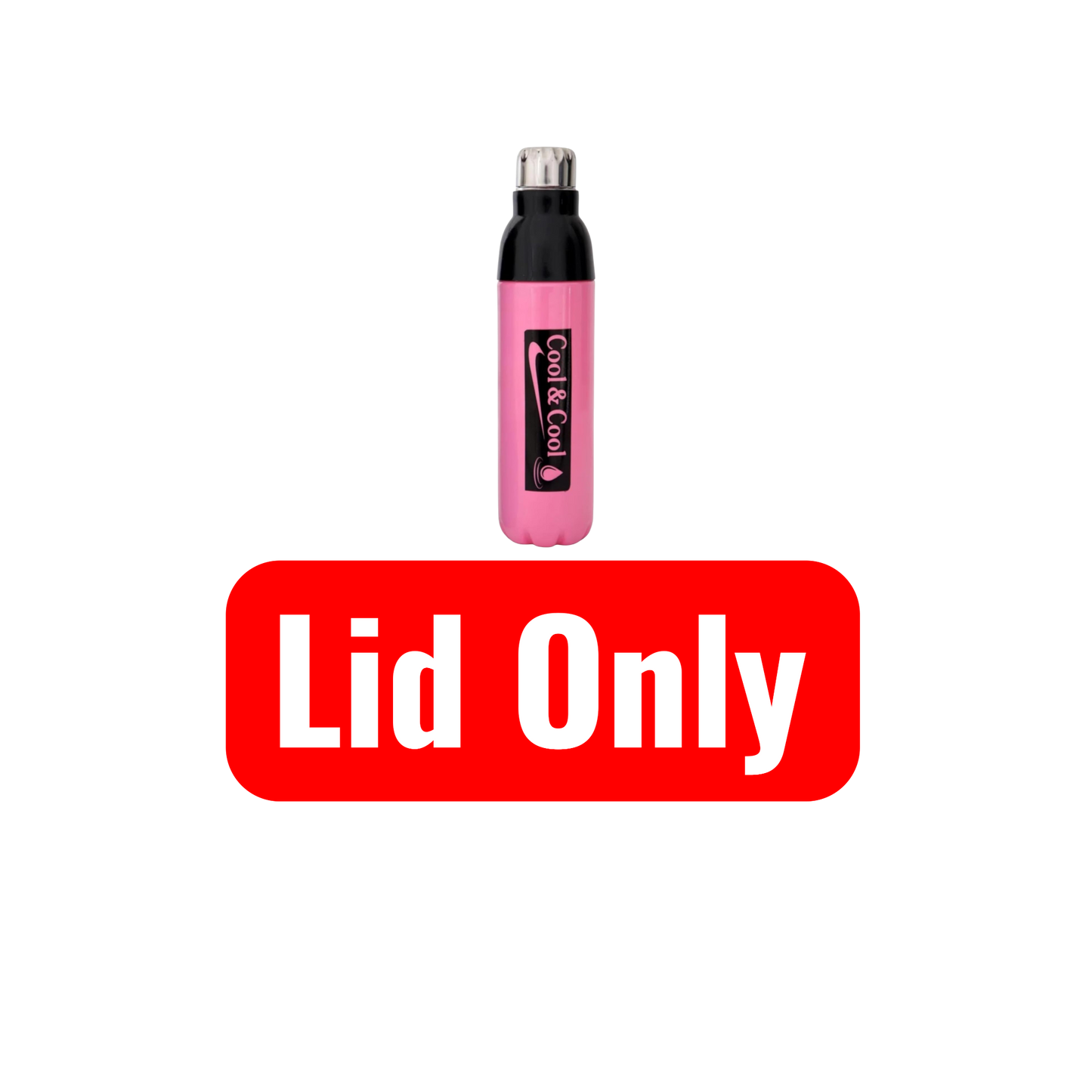 Spare Lid For Cool & Cool Plastic Vacuum Insulated Bottle – Double Wall Pink Flask Bottle (Lid/Cap Only)