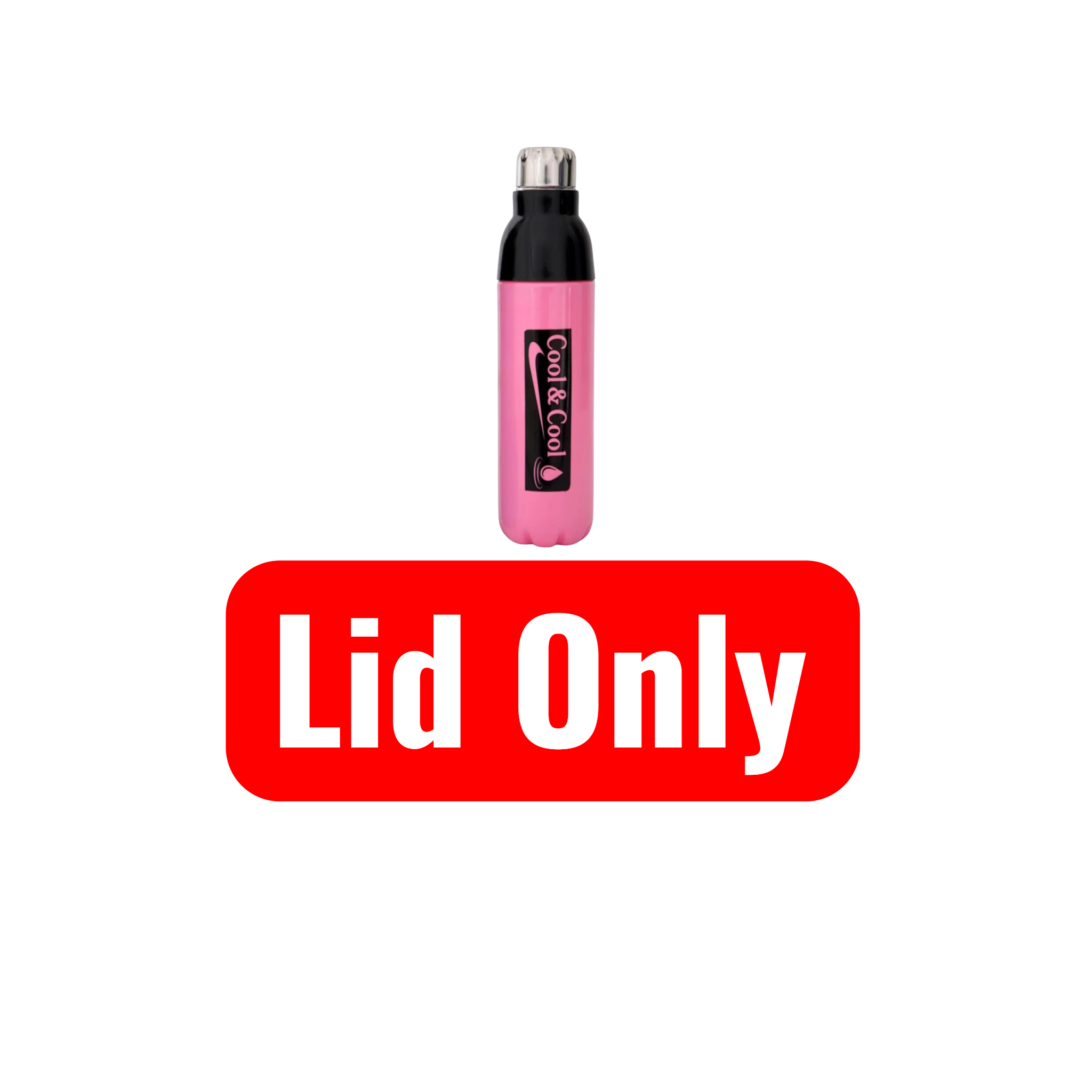 Spare Lid For Cool & Cool Plastic Vacuum Insulated Bottle – Double Wall Pink Flask Bottle (Lid/Cap Only)
