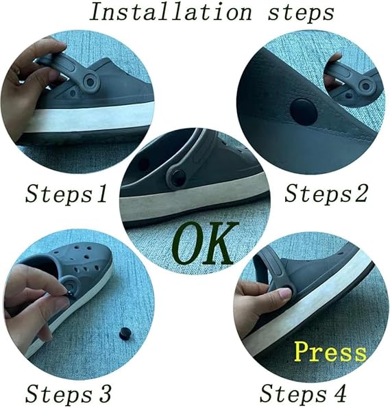 12 Sets Crocs Rivets Replacement Rivets for Crocs, Universal Crocs Shoes Repair Rivets,Replacement Parts for Crocs (Black)