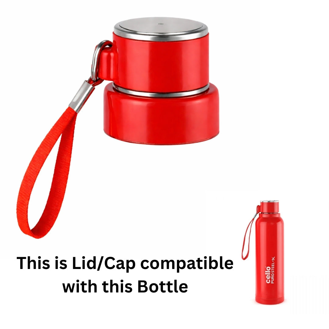 Cello Puro Steel‑X Benz 410 ml Spare Lid/Cap | Compatible Replacement Bottle Lid (Non‑Original)