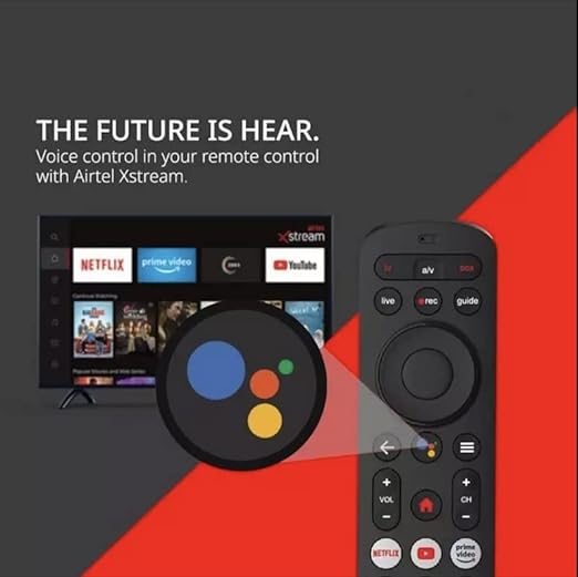 Airtel Xstream Remote | DTH Set Top Box Accessories | Voice Control Compatible & Convenient - Flymaster Shop