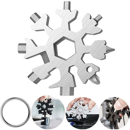 All-in-1 Multi-Tool - High-Carbon Steel Spanner, Hex Wrench, Screwdriver, Bottle Opener (Silver) - Flymaster Shop