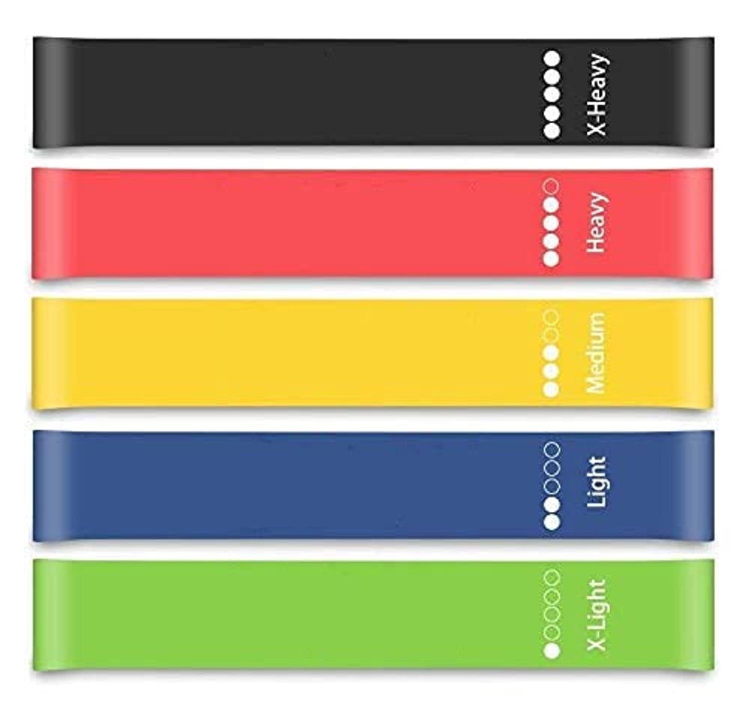 Device Resistance Loop Exercise Bands for Squats, HIPS, Legs, Butt, Glutes and Heavy Workouts Physical Therapy, Rehab, Stretching, Home Fitness (Set of 5)(Material: Natural Latex) - Flymaster Shop