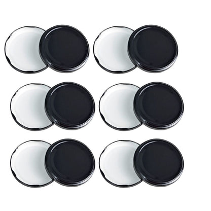 Glass Jars Air-Tight Black Metal Caps – Stylish Storage for Pantry, Spices, and More (82mm), Metal Lid for Glass jar/Bottles. - Flymaster Shop