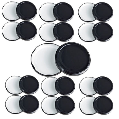 Glass Jars Air-Tight Black Metal Caps – Stylish Storage for Pantry, Spices, and More (82mm), Metal Lid for Glass jar/Bottles. - Flymaster Shop