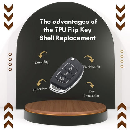 Hyundai Remote Key Shell | Compatible with i20, Verna, Xcent, Grand i10 (Black, HK-99) - Flymaster Shop