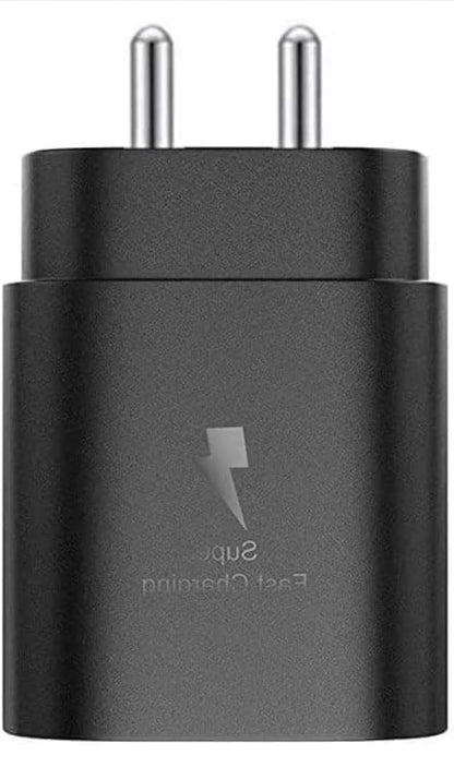 Original Samsung 25W Fast Charger (Black, 25W-F246) – Compatible with Samsung A60 & Other Supported Devices