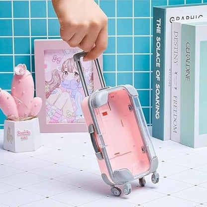 Makeup Organizer, Portable Makeup Case,Trolley Tiny Suitcase Miniature Candy Box for Travel Theme &Travel-Friendly, Compact.Pack of 1, Multicolour. - Flymaster Shop