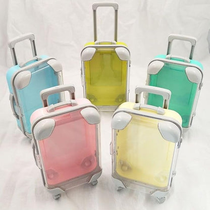 Makeup Organizer, Portable Makeup Case,Trolley Tiny Suitcase Miniature Candy Box for Travel Theme &Travel-Friendly, Compact.Pack of 1, Multicolour. - Flymaster Shop