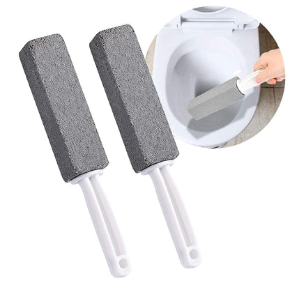 Metal 2 Pcs Toilet Cleaner Brush with Handle, Cleaning Pumice Stone, Pumice Stone for Cleaning, Paint& Pool Tile Cleaner Brush for Kitchen/Bath/Pool/Household Cleaning, Grey - Flymaster Shop