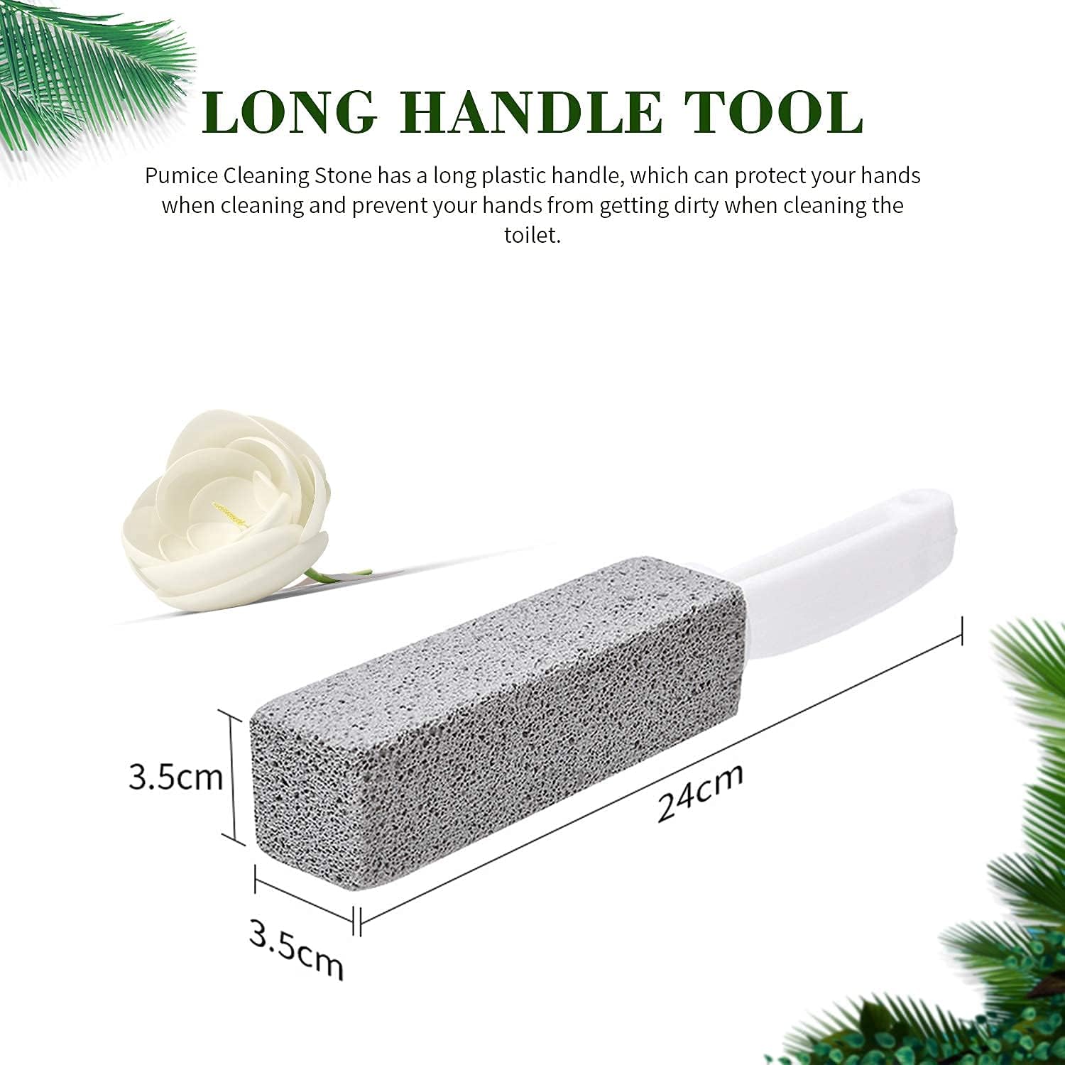 Metal 2 Pcs Toilet Cleaner Brush with Handle, Cleaning Pumice Stone, Pumice Stone for Cleaning, Paint& Pool Tile Cleaner Brush for Kitchen/Bath/Pool/Household Cleaning, Grey - Flymaster Shop