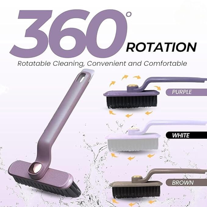 Multi-Function Bathroom Cleaning Brush - Hard Bristle Rotating Crevice Gap Cleaning Brush for Tiles, Bathroom, and Floor Cleaning Pack of 1 (Multi-Colour). - Flymaster Shop