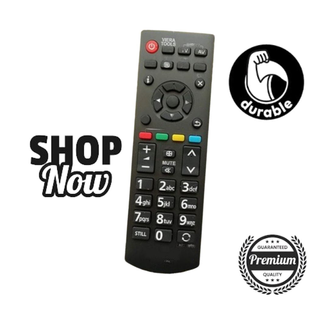 Panasonic TV Remote Control - Compatible with LCD, LED, Plasma TVs | Model 1180 - Black - Flymaster Shop