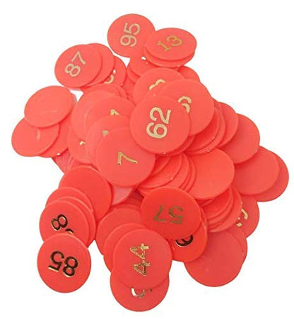 Plastic Numerical Token/Coins (1 To 100) Number Coins Yellow Colur(Small) (Coins Size 31Mm) - Flymaster Shop
