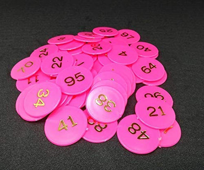 Plastic Numerical Token/Coins (1 To 100) Number Coins Yellow Colur(Small) (Coins Size 31Mm) - Flymaster Shop