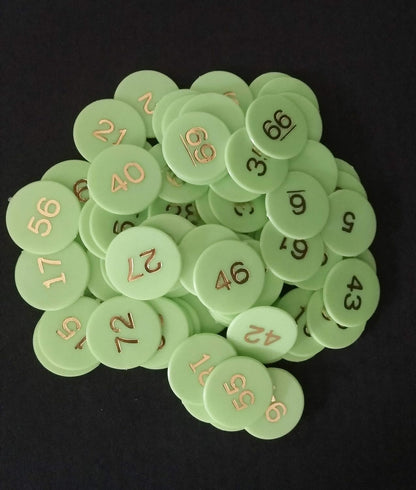 Plastic Numerical Token/Coins (1 To 100) Number Coins Yellow Colur(Small) (Coins Size 31Mm) - Flymaster Shop