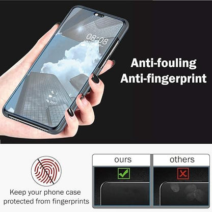 Realme 6 Pro Clear View Electroplate Mirror Protective Leather Flip Cover with Glass - Premium, Stylish, and Durable Case for Ultimate Protection and Functionality. - Flymaster Shop