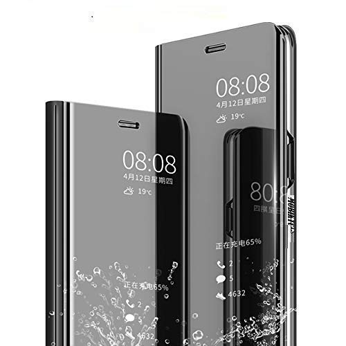 Realme 6 Pro Clear View Electroplate Mirror Protective Leather Flip Cover with Glass - Premium, Stylish, and Durable Case for Ultimate Protection and Functionality. - Flymaster Shop