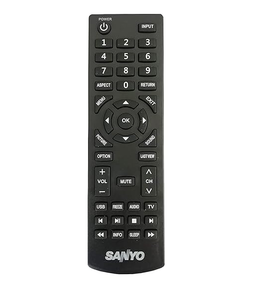 Sanyo LED LCD HD TVs | TV Accessories | All-in-one remote with black finish and compatibility for all Sanyo TV models. - Flymaster Shop