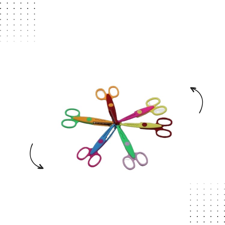 Scissors Set | Arts & Crafts | Decorative Border Edge Cutting, Set of 6 - Multicolor - Flymaster Shop