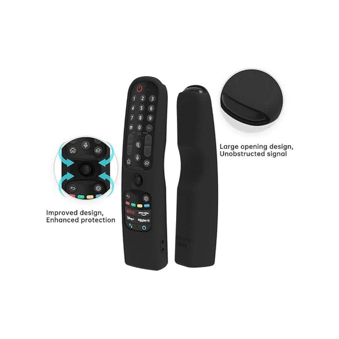 Silicone Case for LG Magic Remote AN-MR21GA MR22GA MR23GA - Protective Cover with Loop (Black) - Flymaster Shop