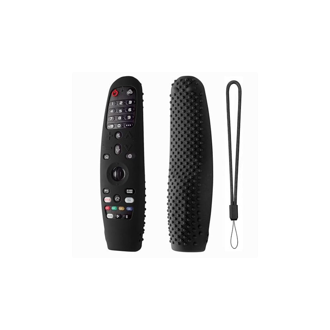Silicone Remote Case for LG Magic Remote MR18 MR19 MR20 – Protective Cover with Loop (Black) - Flymaster Shop