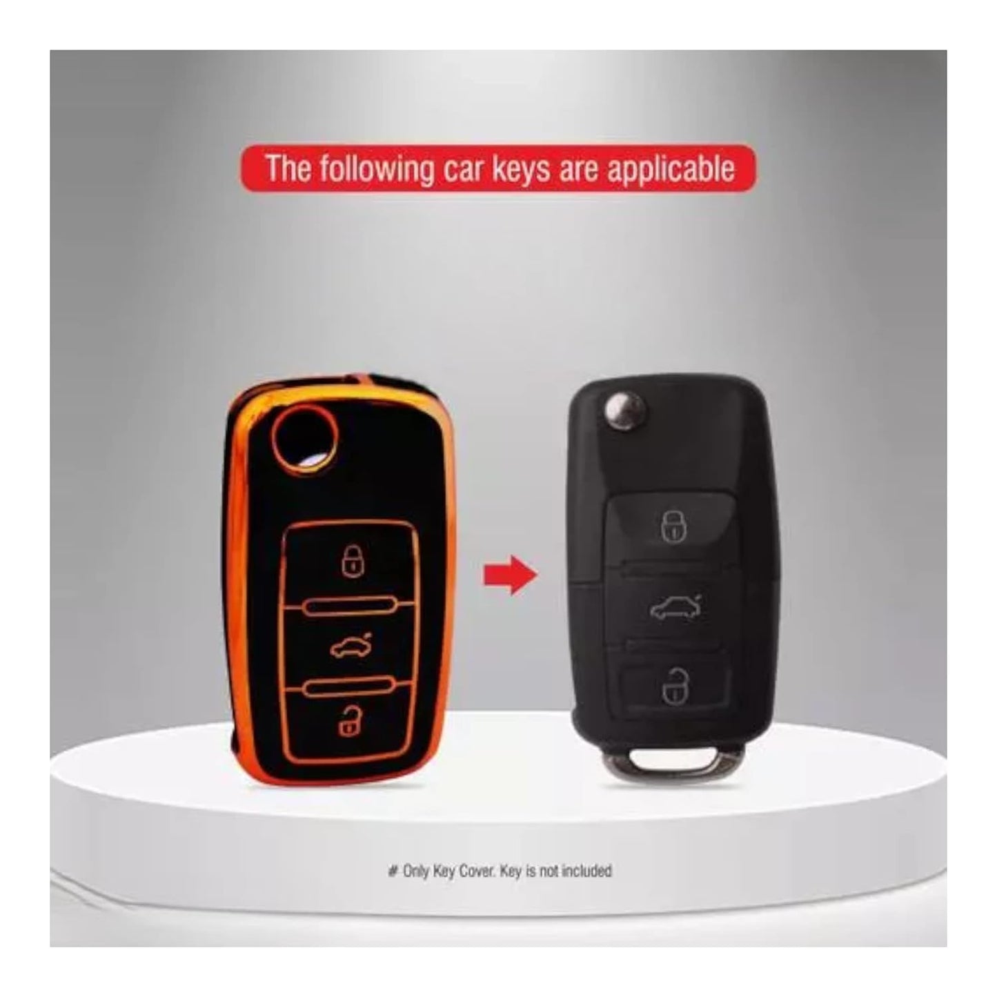 Skoda and Volkswagen Models | Automotive Accessories | Protects and Decorates Car Keys with Flip Key Design (Black) - Flymaster Shop