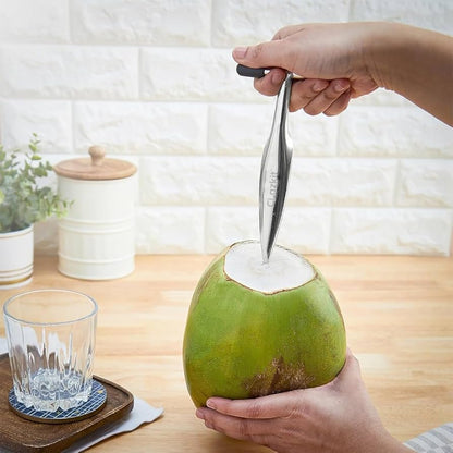 Stainless Steel Coconut Opener Tool – Coconut Driller, Knife, and Water Extraction Opener Machine for Easy and Quick Coconut Water Access (Pack of 1) - Flymaster Shop