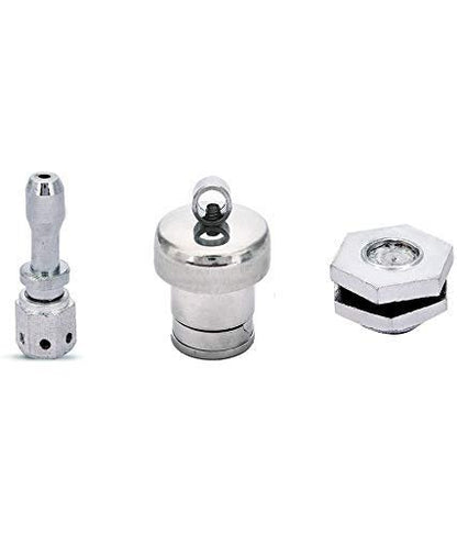 Whistle Regulator Brass Vent Pipe, Steel Weight Whistle And Silver Safety Valve For All Pressure Cookers (Silver), 3.5 Liter - Flymaster Shop