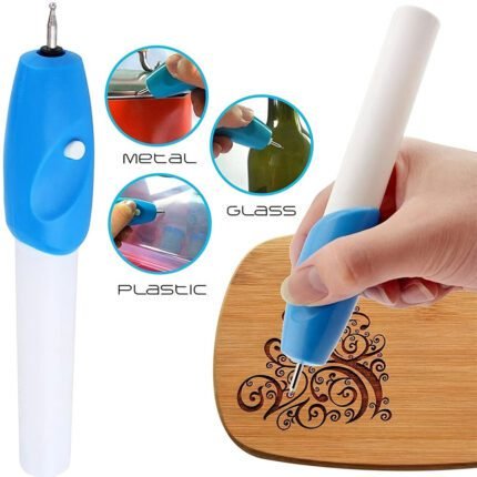 Power Engraving Pen Etching and Carving Electric Machine – Name Engraver with Extra Tool Nib for Jewelry, Glass, Metal, Plastic, and Wood (Model FDC-12A).
