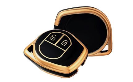 TPU Car Key Cover for Marti Suzki Allto, Baleno, Celerio,Ciiaz,Swiift Dziire, Ertiiga,Iginis,Riitz,Si-Cross 2 Button Key Cover (Black).